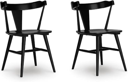 Signature Design by Ashley Gretlynn Casual Solid Wood Armless Dining Chair, Set of 2, Black