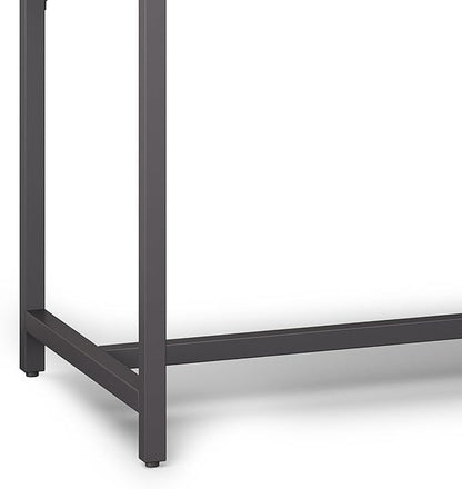 SIMPLIHOME Banting Desk - 72-Inch Wide Solid Hardwood and Metal Writing Desk in Distressed Grey, Modern Industrial Home Office Computer Table for Study with 2 Drawers and Flip-Down Keyboard Tray