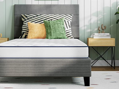 Novilla Twin XL Mattress 6 Inch, Foam and Spring Hybrid Mattress for Restful Sleep, Medium Firm, CertiPUR-US Certified Foam & Steel Coils, Durable Support, Eco-Friendly Packaging