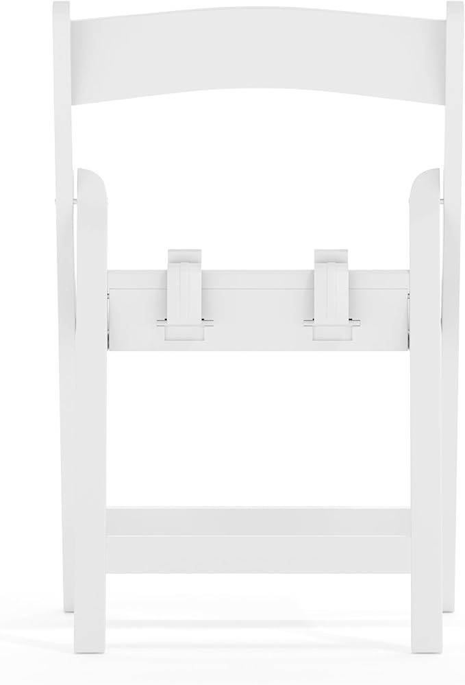 Flash Furniture HERCULES Kids White Resin Folding Chair with White Vinyl Padded Seat