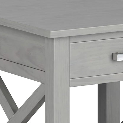 SIMPLIHOME Kitchener SOLID WOOD 21 Inch Wide Square Contemporary End Side Table in Fog Grey, For the Living Room and Bedroom