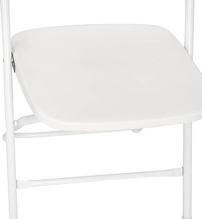 Flash Furniture Hercules Series Big & Tall Stackable Plastic Folding Chairs, Extra Wide Commercial Event Seats, Set of 4, White