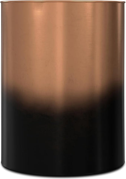 SIMPLIHOME Curtis Industrial 16 Inch Wide Metal Cylinder Accent Table in Ombre Black/Copper, Fully Assembled, for The Living Room and Bedroom