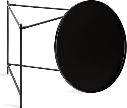 Kate and Laurel Ulani Modern Nesting Coffee Table, Set of 2, Black, Sophisticated Coffee Table Set for Storage and Display