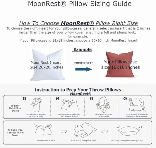 MoonRest® Synthetic Down Alternative 13x19 Lumbar Pillow Insert Form, for Decorative Throw Pillow, Sofa, Cushions, Body and Bed - Pack of 2- Size 13“X 19”