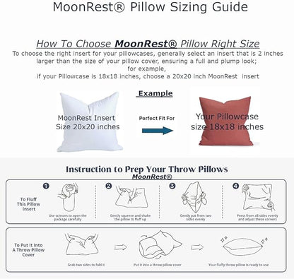 MoonRest® Synthetic Down Alternative 14x19 Lumbar Pillow Insert Form, for Decorative Throw Pillow, Sofa, Cushions, Body and Bed - Pack of 2- Size 14“X 19”