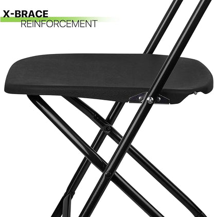 Magshion Plastic Folding Chairs 10 Pack Foldable Dinning Chairs for Wedding Parties Event Outdoor Indoor Lightweight Chair 330lb Capacity, Black