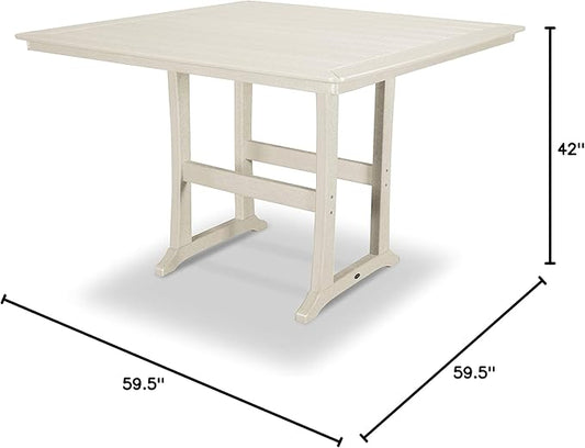POLYWOOD® Nautical Trestle 59" Bar Table in Sand
