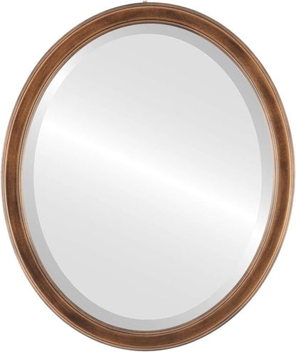 OVALCREST Oval Beveled Wall Mirror for Home Decor - Toronto Style - Sunset Gold - 18" x 14"