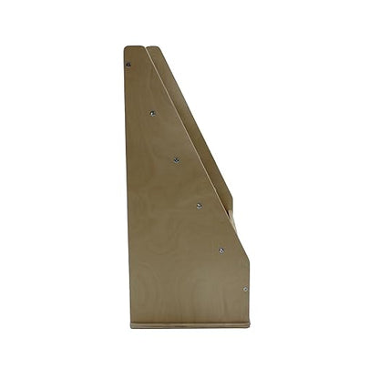 Factory Direct Partners Rustic Kid Birch Sling Book Display; Distressed Faux Leather 4-Shelf Storage for Books or Magazines; Furniture for Bedroom, Playroom, Daycare or Classroom - Walnut, 13745-323
