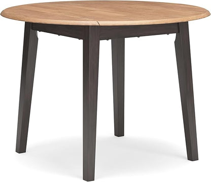 Signature Design by Ashley Gesthaven Contemporary Dining Drop Leaf Table with 4 Legs, Light Brown & Dark Brown
