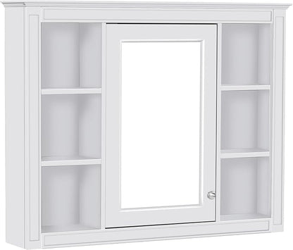 Bathroom Wall Cabinet with Mirror, 35'' x 27.5'' Medicine Cabinet with Mirror Door and Adjustable Shelves, Over Toilet Storage Cabinet, Wall-Mounted Bathroom Mirrors for Over Sink with Storage