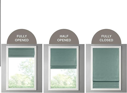 Madison Park Cordless Roman Shades Faux Silk Shade with Sheen 1-Panel Privacy, Room Darkening, Energy Efficient, Thermal Insulated Window Blind for Bedroom, Living Room Décor, 39"W x 64"L Como, Green