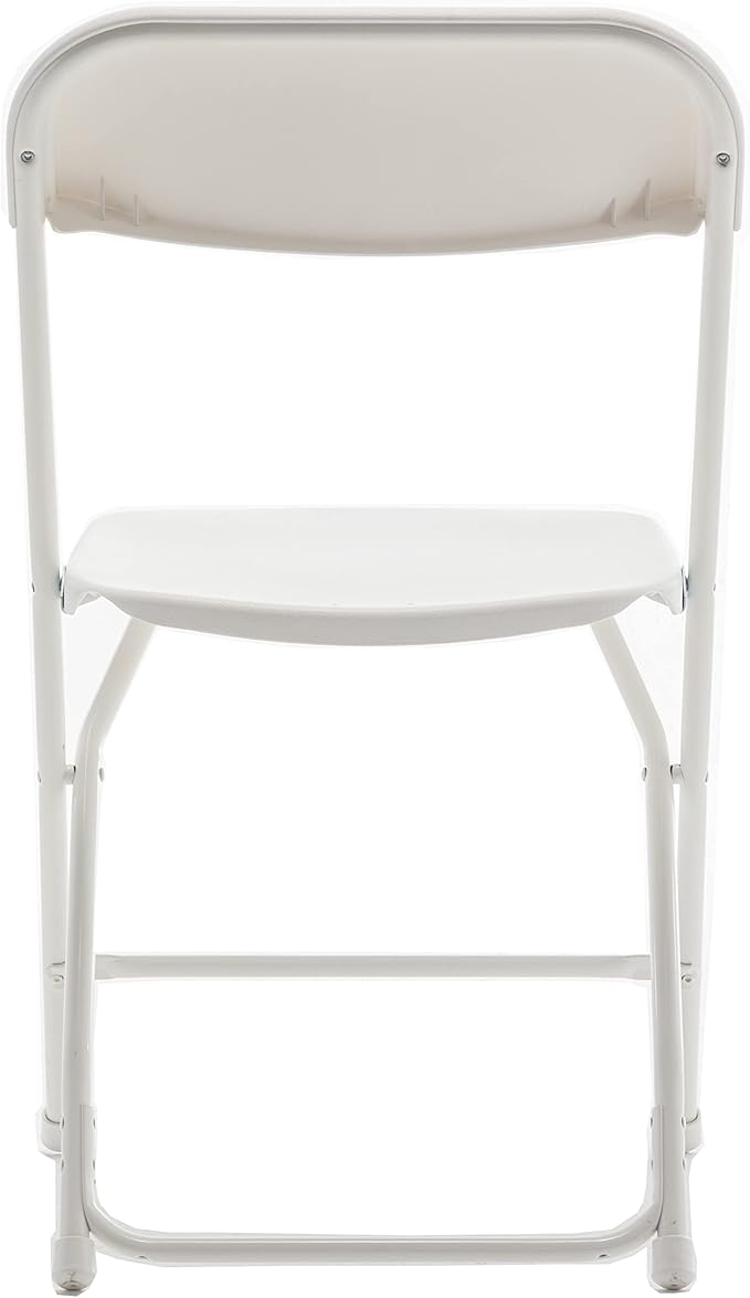 BTEXPERT Set of 20 Pack, Indoor Outdoor White Plastic Folding Chairs Stacking Steel Frame Commercial 650LB Weight Capacity Seating Home Garden Wedding Event Party Picnic Dining Church School Portable