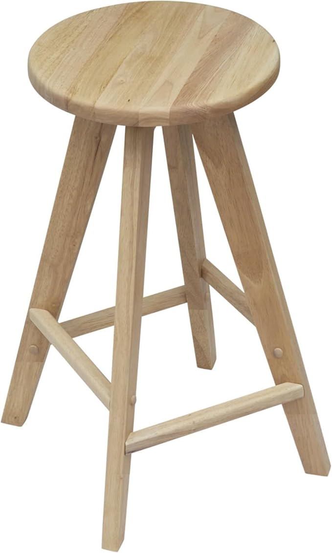 JONATHAN Y CSL2001A Ceren 25.5" MidCentury Industrial Round Solid Wood Backless Counter Stool for Home, Kitchen, Dining Room, Workspaces, Cafes and Resturants, Natural