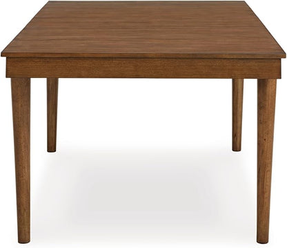 Signature Design by Ashley Lyncott Mid-Century Dining Extension Table with Removable Center Leaf, Dark Brown