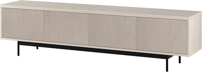 Henn&Hart Rectangular TV Stand for TV's up to 85" in Beech White, for Home, Living Room, Bedroom, Entertainment Room, Office
