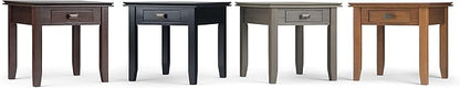 SIMPLIHOME Artisan SOLID WOOD 21 inch Wide Square Transitional End Side Table in Honey Brown for the Living Room and Bedroom