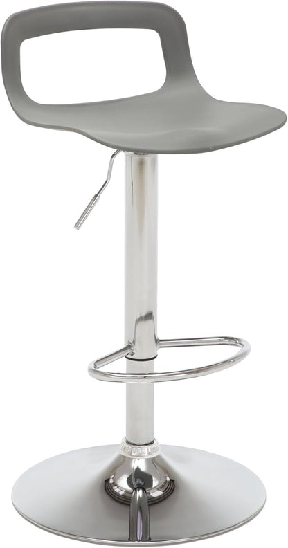 NOBPEINT NOB Contemporary Chrome Air Lift Adjustable Swivel Bar Stool (6 Pieces, Gray)