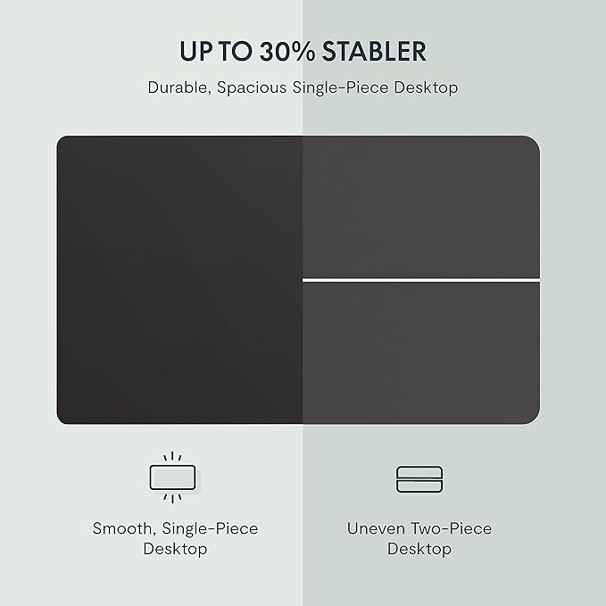 FLEXISPOT EN1 One-Piece Electric Standing Desk 48 x 24 Inches Seamless Seamless Desktop Height Adjustable Desk Stand Up Desks for Home Office (Silver Frame + Black Top, 2 Packages)