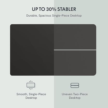 FLEXISPOT EN1 One-Piece Electric Standing Desk 48 x 24 Inches Seamless Seamless Desktop Height Adjustable Desk Stand Up Desks for Home Office (Silver Frame + Black Top, 2 Packages)