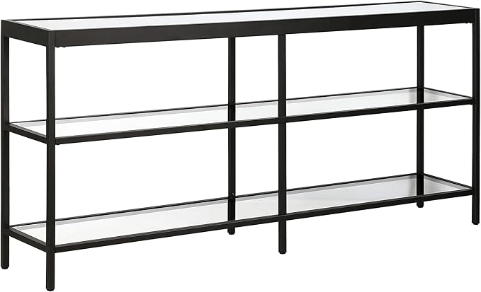 Henn&Hart 64" Wide Rectangular Console Table in Blackened Bronze, Entryway Table, Accent Table for Living Room, Hallway