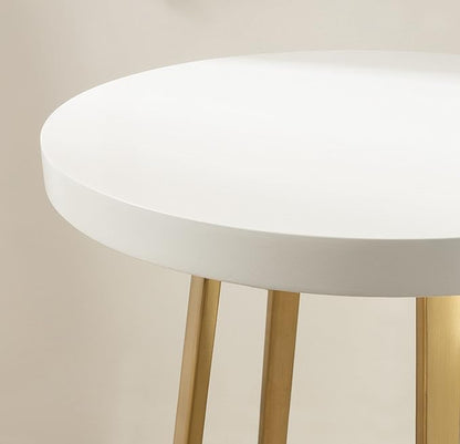 Kate and Laurel Zia Modern Counter Stool; 13 x 13 x 25; White and Gold; Decorative Contemporary Stool for Kitchen