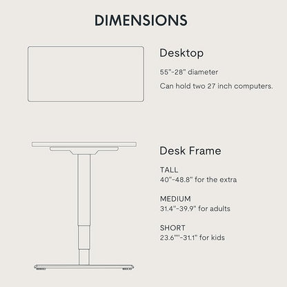 FLEXISPOT E6 3 Stages Dual Motor Electric Standing Desk 55x28 Inch Whole-Piece Board Height Adjustable Electric Sit Stand Desk(White Frame + Mahogany Desktop, 2 Packages)