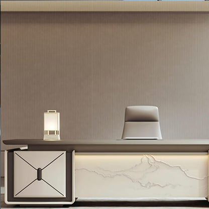 94IN L-Shaped Executive Desk with Drawer Cabinet, Executive Office Desk with LED Strip & Exquisite Handle & Fashionable Pattern Design