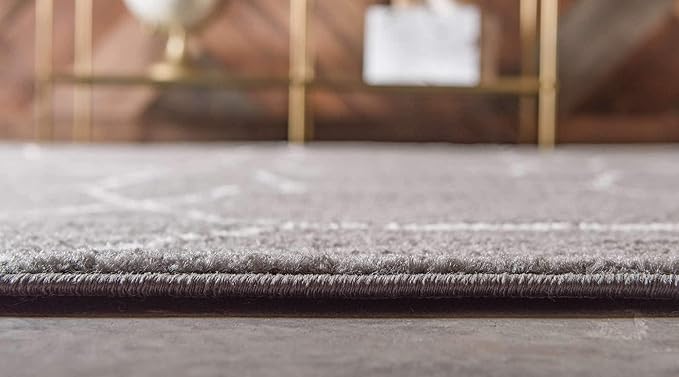 Unique Loom Trellis Frieze Collection Area Rug - Geometric (2' x 3' 1", Dark Gray/ Ivory)