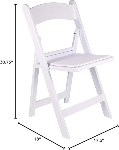 BTEXPERT Resin Folding Chair Vinyl Padded Seat Indoor Outdoor Lightweight Set for Home Event Party Picnic Kitchen Dining Church School Weddings Set of 2