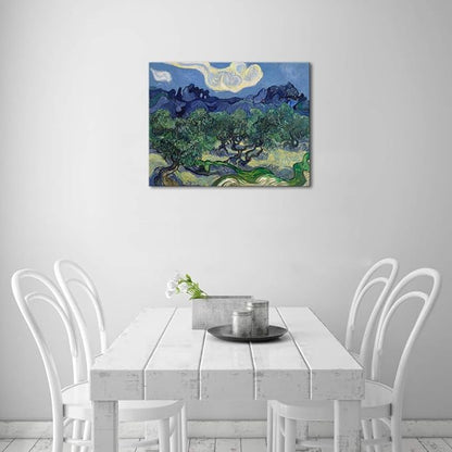 Wieco Art Canvas Prints Wall Art Olive Trees by Van Gogh Classic Abstract Oil Paintings Reproduction Artwork Gallery Wrapped Landscape Pictures for Living Room Bedroom Home Office Decor