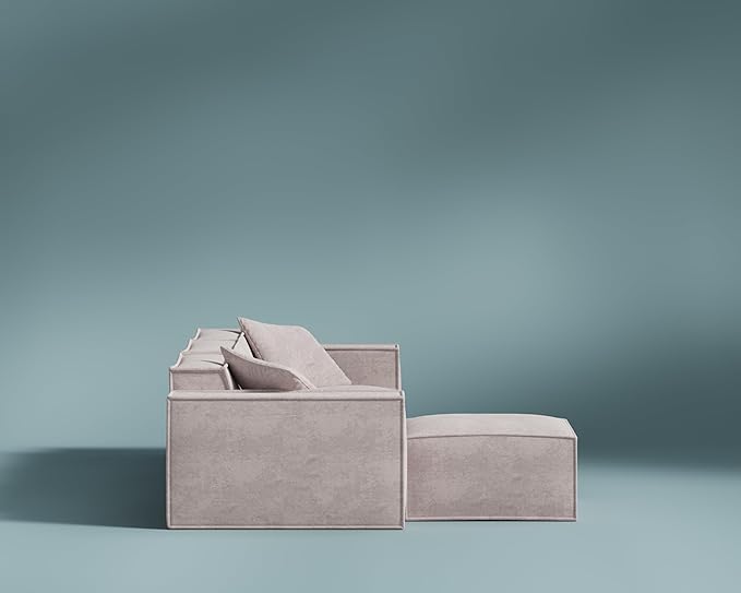 ROVE LAB M1 Modular Sectional Sofa with Ottoman, Sofa in a Box, Modular Couch, Spill-Resistant,Sustainable, Stylish, Modern Sectional Couch for Living Room with SmartFoam Comfort