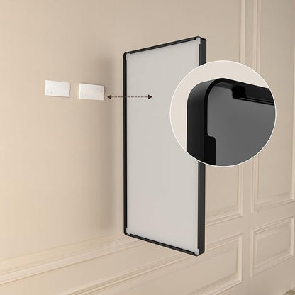 24x32 Inch Black Framed Bathroom Mirror,Matte Metal Frame Vanity Mirror,Round Corner,Farmhouse,Decorative Wall Mounted Rectangle Mirror