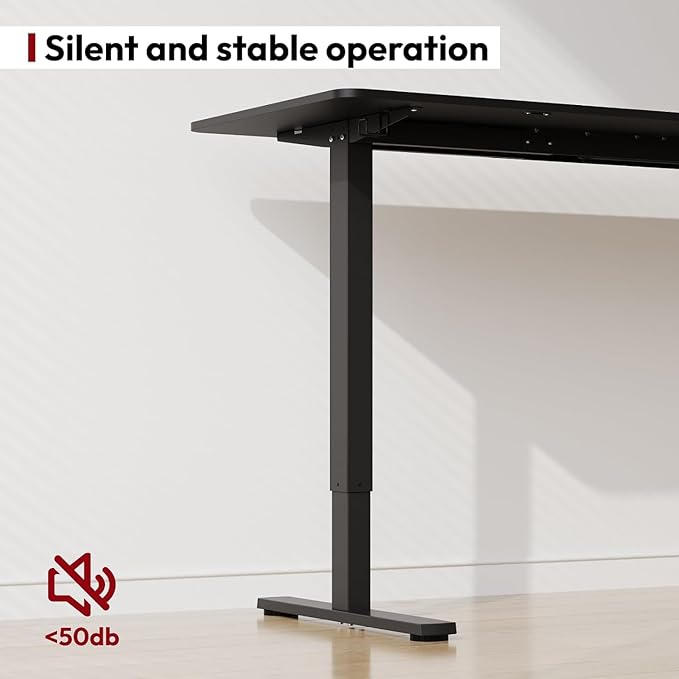 SANODESK Electric Standing Desk 48x24 Inch Height Adjustable Stand Up Desk Home Office Computer Workstation Sit Stand Home Office with Splice Board (Black Frame + Black Top)