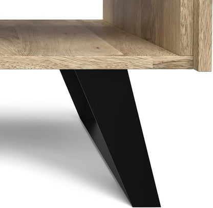SIMPLIHOME Lowry Modern Industrial 22 inch Wide Metal End Side Table in Natural for The Living Room and Bedroom