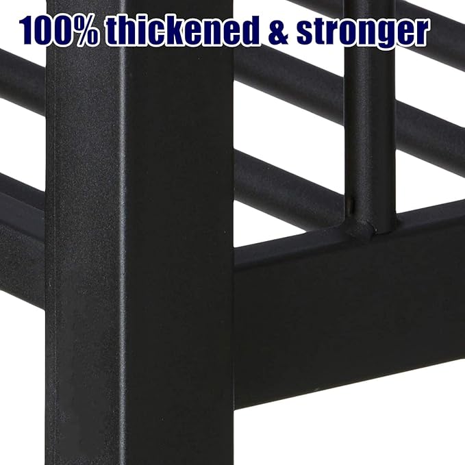 Latest Upgrade & Stronger Steel Queen Over Queen Bunk Bed, Heavy Duty Thickened More Rust-Proof Metal Bunkbed with Enhanced Legs & Slats (Easier Assembly)