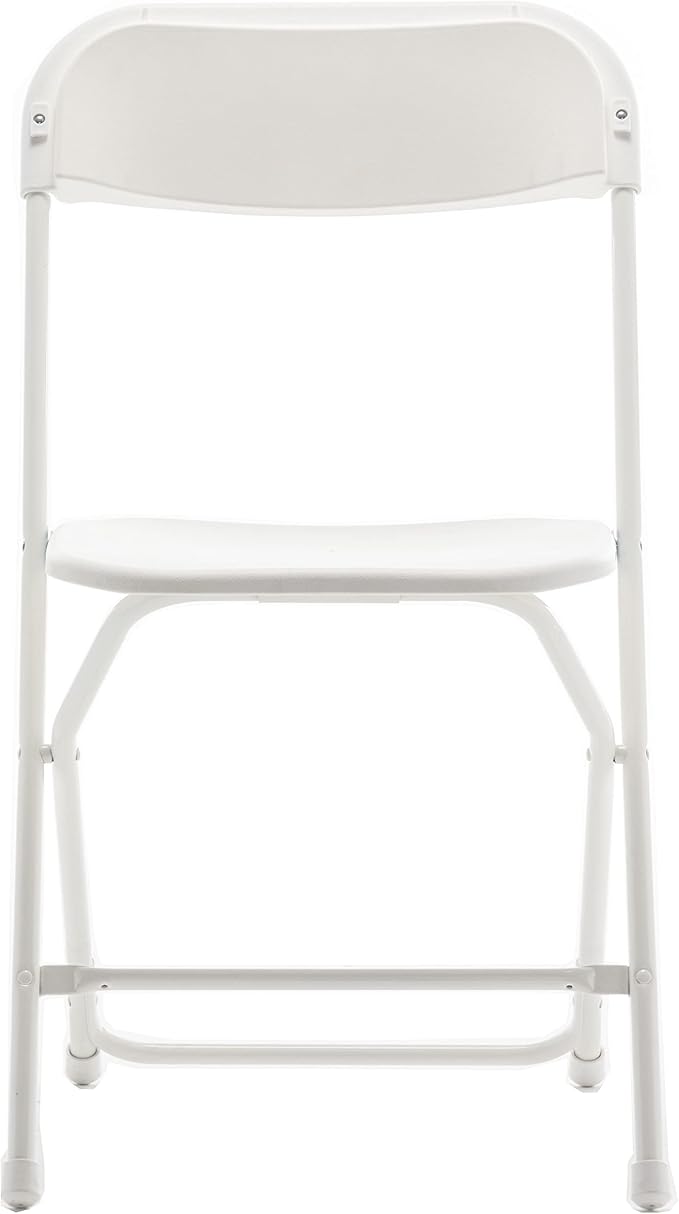 BTEXPERT Set of 20 Pack, Indoor Outdoor White Plastic Folding Chairs Stacking Steel Frame Commercial 650LB Weight Capacity Seating Home Garden Wedding Event Party Picnic Dining Church School Portable