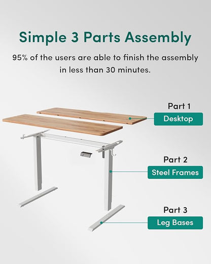 CubiCubi 40 x 24 Inches Electric Standing Desk, Height Adjustable Sit to Stand Desk, Home Office Table with Splice Board, Light Rustic