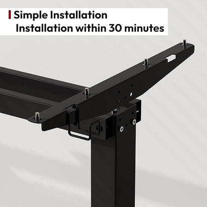 SANODESK Electric Standing Desk 79x32 Inch Height Adjustable Stand Up Desk Home Office Computer Workstation Sit Stand Home Office Desk with Splice Board (Black Frame + Black Top)