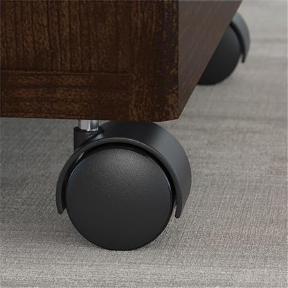 UrbanPro U-Shaped Engineered Wood Storage Desk with Hutch in Mocha Cherry