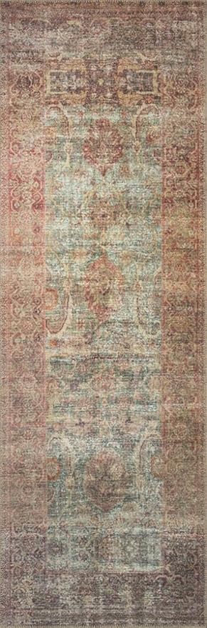 Loloi Amber Lewis Georgie Collection GER-03 Jade/Sunset 5'-0" x 7'-6", .19" Pile Height, Area Rug