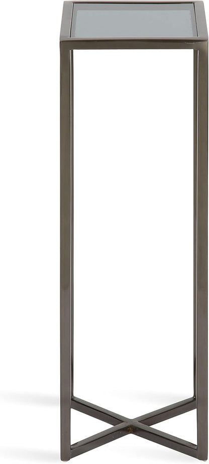 Kate and Laurel Jaspur Modern Drink Table, Gray, Decorative Glam Accent Table for Display and Storage