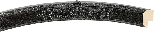OVALCREST Oval Beveled Wall Mirror for Home Decor - Athena Style - Black Silver - 26" x 22" Outside Dimensions