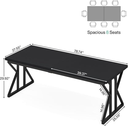 Tribesigns 78.7-Inch Executive Desk, Large Computer Office Desk Workstation, Modern Simple Style Laptop Desk Study Writing Table Business Furniture for Home Office (Black, 78.7 Inch)