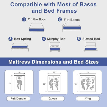 Firm Queen Size Mattress 12 Inch Hybrid Queen Mattress with Gel Memory Foam-Cooling Ice Silk Top, Support&Back Pain Relief, Individual Pocket Spring, CertiPUR-US Certified Mattress in a Box