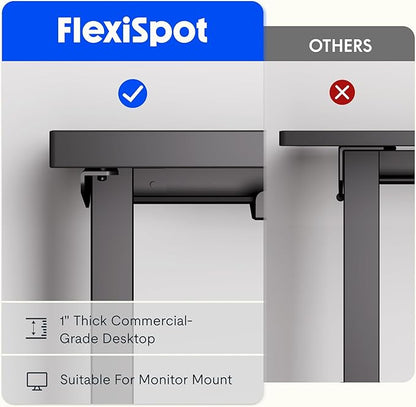 FLEXISPOT L Shaped Standing Desk, 63 x 55 Inch Electric Height Adjustable Corner Desk, Sit Stand Computer Workstation, Preset Controller, Home Office, Black Frame with Black Top