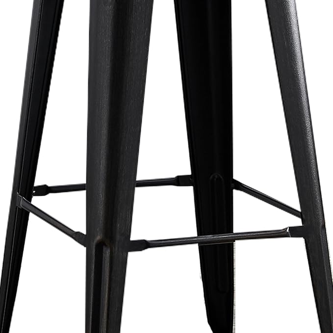 AC Pacific 30” Metal Backless Barstool Set of 2 – Country Rustic Style, Lightweight & Sturdy Build, Easy Assembly – Midnight