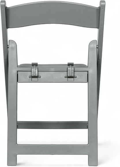 Flash Furniture Hercules Set of 2 Kids Gray Resin Folding Chairs with Gray Vinyl Padded Seats