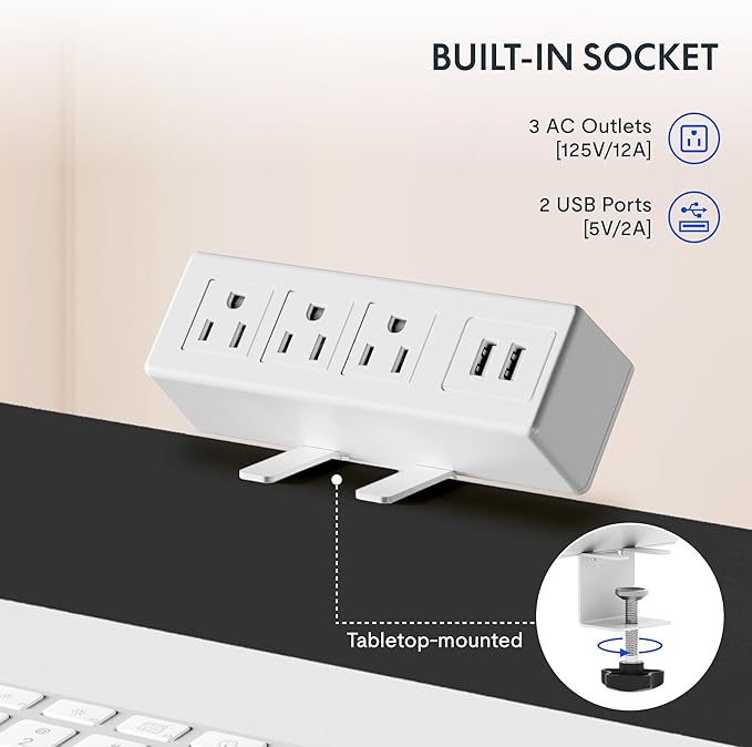 FLEXISPOT EN2 Whole-Piece Standing Desk with Clamp Power Strip, 48 x 24 Electric Stand Up Height Adjustable Desk with Cable Management (White Frame + 48" Mahogany Desktop, 2 Packages)